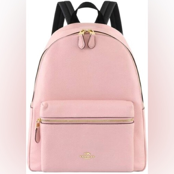 Coach Handbags - BNWT COACH Medium Charlie Pebble Leather Pink Backpack